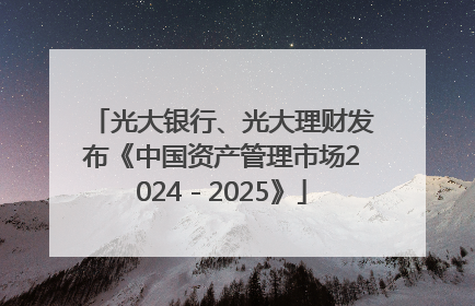 光大银行、光大理财发布《中国资产管理市场2024－2025》