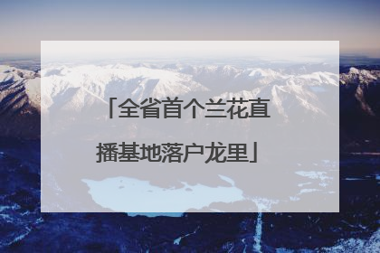 全省首个兰花直播基地落户龙里