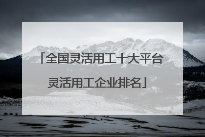 全国灵活用工十大平台 灵活用工企业排名