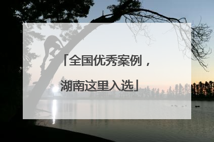 全国优秀案例，湖南这里入选
