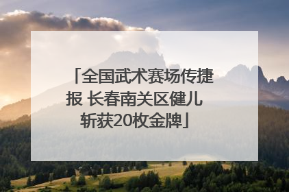 全国武术赛场传捷报 长春南关区健儿斩获20枚金牌