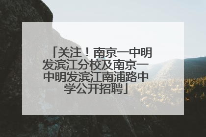 关注！南京一中明发滨江分校及南京一中明发滨江南浦路中学公开招聘