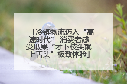 冷链物流迈入“高速时代” 消费者感受瓜果“才下枝头就上舌头”极致体验
