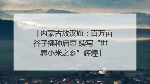 内蒙古敖汉旗：百万亩谷子播种启幕 续写“世界小米之乡”辉煌