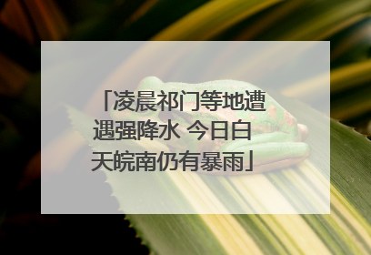 凌晨祁门等地遭遇强降水 今日白天皖南仍有暴雨
