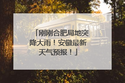 刚刚合肥局地突降大雨！安徽最新天气预报！