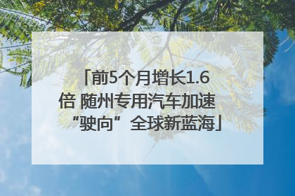前5个月增长1.6倍 随州专用汽车加速“驶向”全球新蓝海