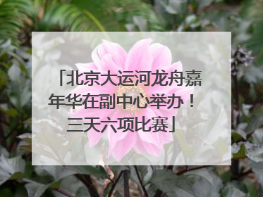 北京大运河龙舟嘉年华在副中心举办！三天六项比赛