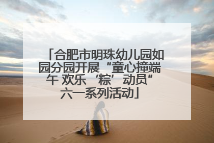 合肥市明珠幼儿园如园分园开展“童心撞端午 欢乐‘粽’动员”六一系列活动