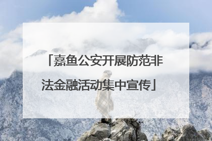 嘉鱼公安开展防范非法金融活动集中宣传
