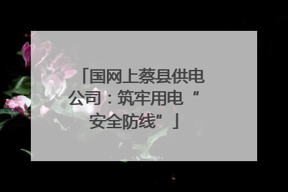 国网上蔡县供电公司：筑牢用电“安全防线”