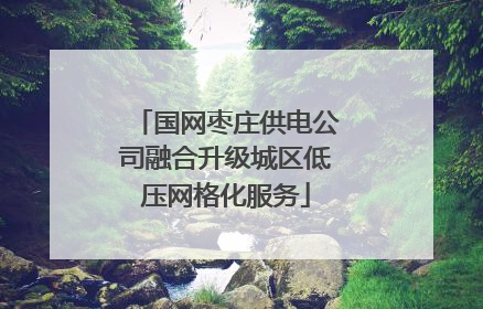 国网枣庄供电公司融合升级城区低压网格化服务