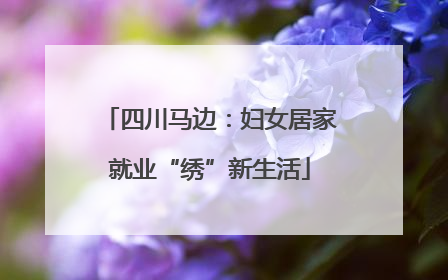 四川马边：妇女居家就业“绣”新生活