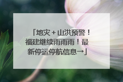 地灾＋山洪预警！福建继续雨雨雨！最新停运停航信息→