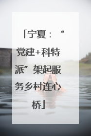 宁夏：“党建+科特派”架起服务乡村连心桥