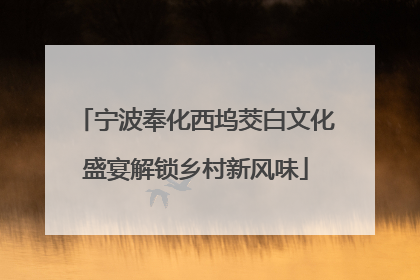宁波奉化西坞茭白文化盛宴解锁乡村新风味