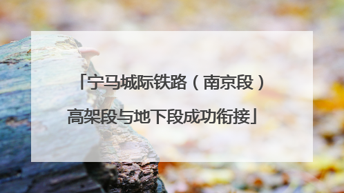 宁马城际铁路（南京段）高架段与地下段成功衔接