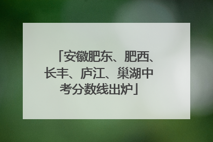 安徽肥东、肥西、长丰、庐江、巢湖中考分数线出炉