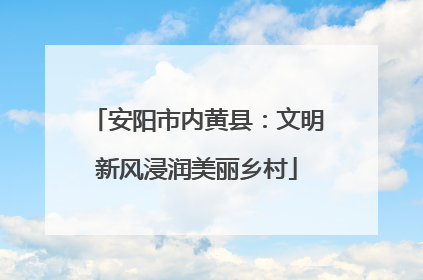 安阳市内黄县：文明新风浸润美丽乡村