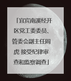 宜宾南溪经开区党工委委员、管委会副主任周虎 接受纪律审查和监察调查
