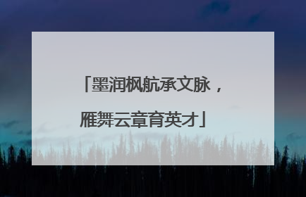 墨润枫航承文脉，雁舞云章育英才