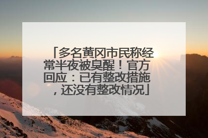 多名黄冈市民称经常半夜被臭醒！官方回应：已有整改措施，还没有整改情况