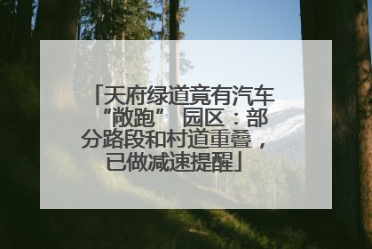 天府绿道竟有汽车“敞跑” 园区：部分路段和村道重叠，已做减速提醒
