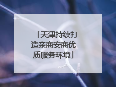 天津持续打造亲商安商优质服务环境