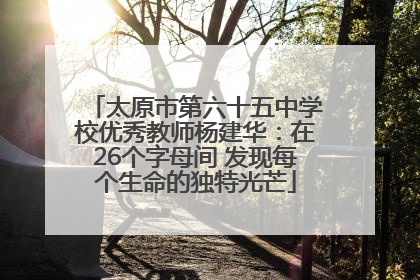 太原市第六十五中学校优秀教师杨建华：在26个字母间 发现每个生命的独特光芒