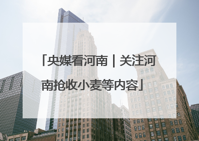 央媒看河南｜关注河南抢收小麦等内容