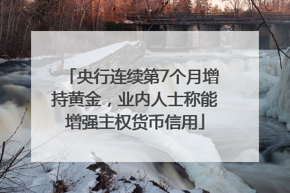 央行连续第7个月增持黄金，业内人士称能增强主权货币信用
