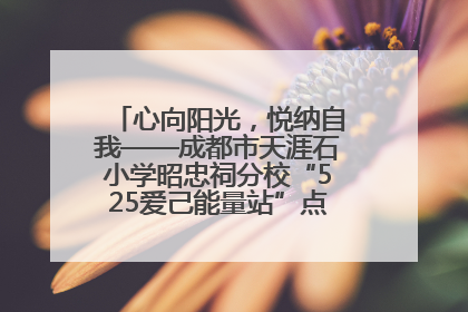 心向阳光，悦纳自我——成都市天涯石小学昭忠祠分校“525爱己能量站”点亮孩子心灵之旅