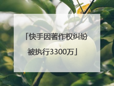 快手因著作权纠纷被执行3300万