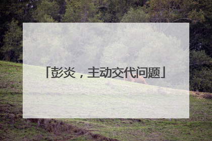 彭炎，主动交代问题