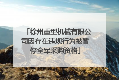 徐州重型机械有限公司因存在违规行为被暂停全军采购资格