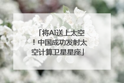 将AI送上太空！中国成功发射太空计算卫星星座