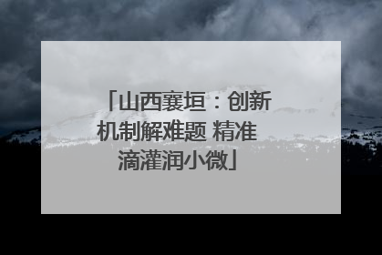 山西襄垣：创新机制解难题 精准滴灌润小微