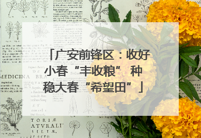 广安前锋区：收好小春“丰收粮” 种稳大春“希望田”