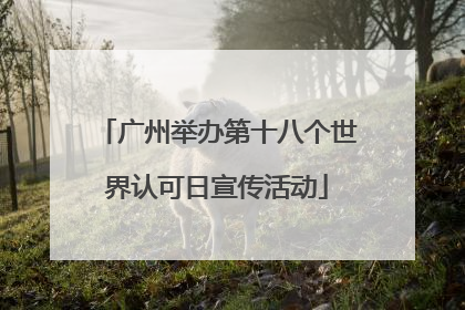 广州举办第十八个世界认可日宣传活动