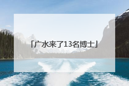 广水来了13名博士