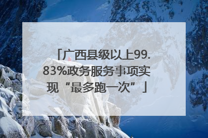 广西县级以上99.83%政务服务事项实现“最多跑一次”