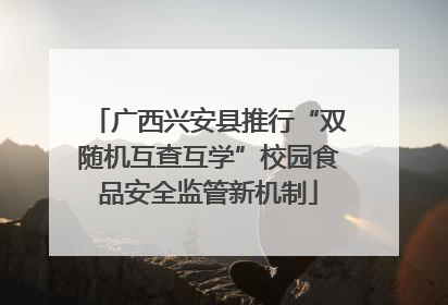 广西兴安县推行“双随机互查互学”校园食品安全监管新机制