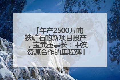 年产2500万吨铁矿石的新项目投产，宝武董事长：中澳资源合作的里程碑