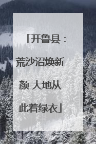 开鲁县：荒沙沼焕新颜 大地从此着绿衣