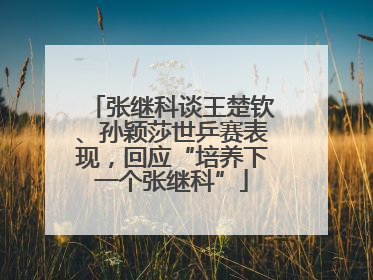 张继科谈王楚钦、孙颖莎世乒赛表现，回应“培养下一个张继科”
