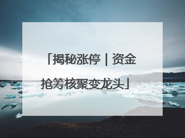 揭秘涨停｜资金抢筹核聚变龙头