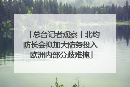 总台记者观察丨北约防长会拟加大防务投入 欧洲内部分歧难掩