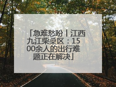 急难愁盼丨江西九江柴桑区：1500余人的出行难题正在解决