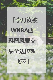 李月汝被WNBA西雅图风暴交易至达拉斯飞翼