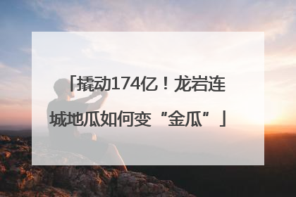 撬动174亿！龙岩连城地瓜如何变“金瓜”